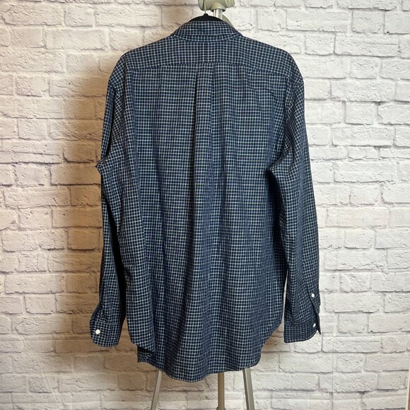 Ralph Lauren Classic Fit Button Down Shirt Navy Plaid Long Sleeve Men’s XL - Picture 2 of 6